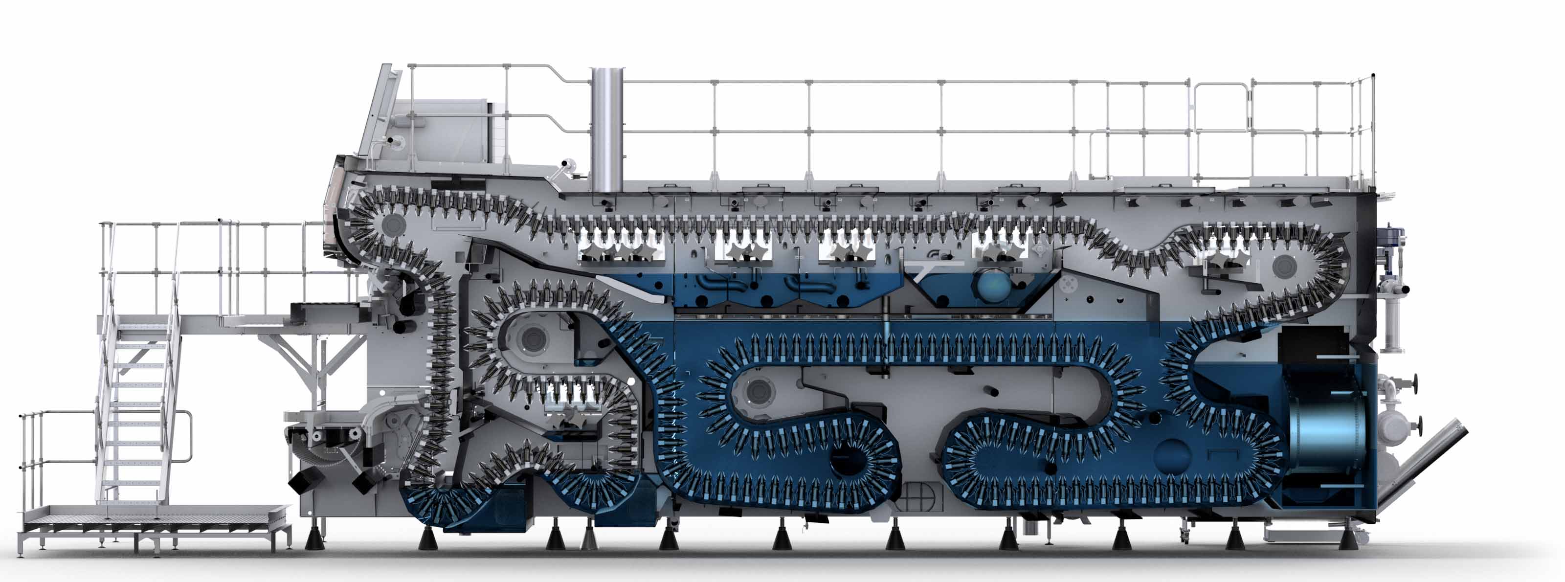 La construcción de una lavadora de entrada y salida en un lado (E4)